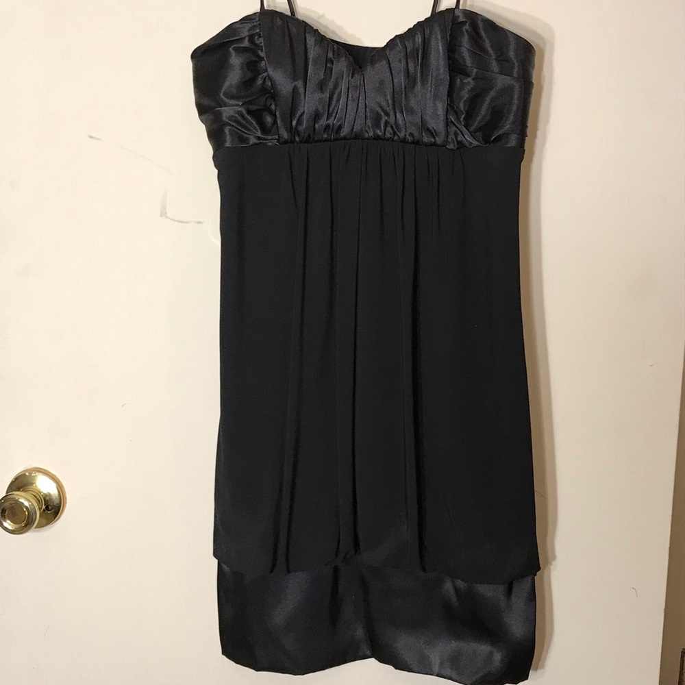 🖤 Y2K Black Satin Trim Mini Dress | Coquette Cocktail Slip
